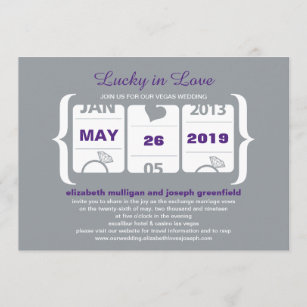 Lucky in Love Slot Machine Wedding Invitation