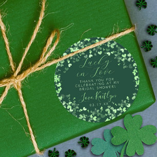 Lucky In Love St. Patrick's Day Bridal Shower Classic Round Sticker
