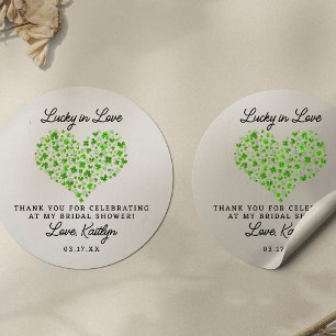 Lucky In Love St. Patrick's Day Bridal Shower Classic Round Sticker
