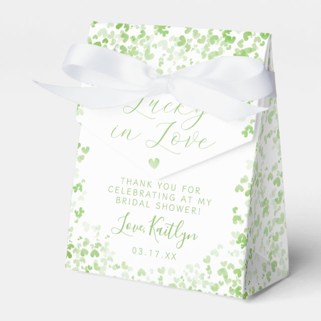 Lucky In Love St. Patrick's Day Bridal Shower Favour Box (Front Side)