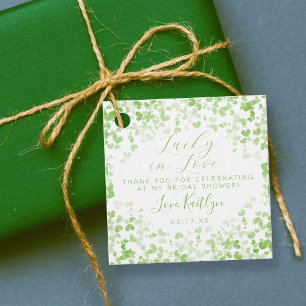 Lucky In Love St. Patrick's Day Bridal Shower Favour Tags