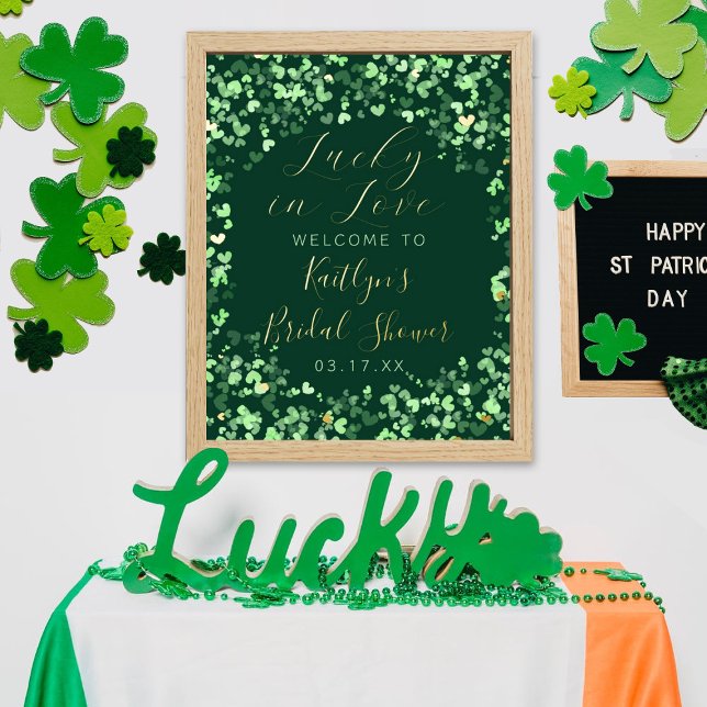 Lucky In Love St. Patrick's Day Bridal Shower Foil Prints (Creator Uploaded)