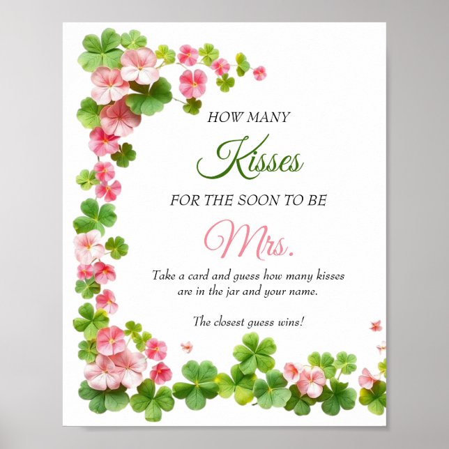 Lucky in Love St. Patrick's Day Bridal Shower Game Poster (Front)