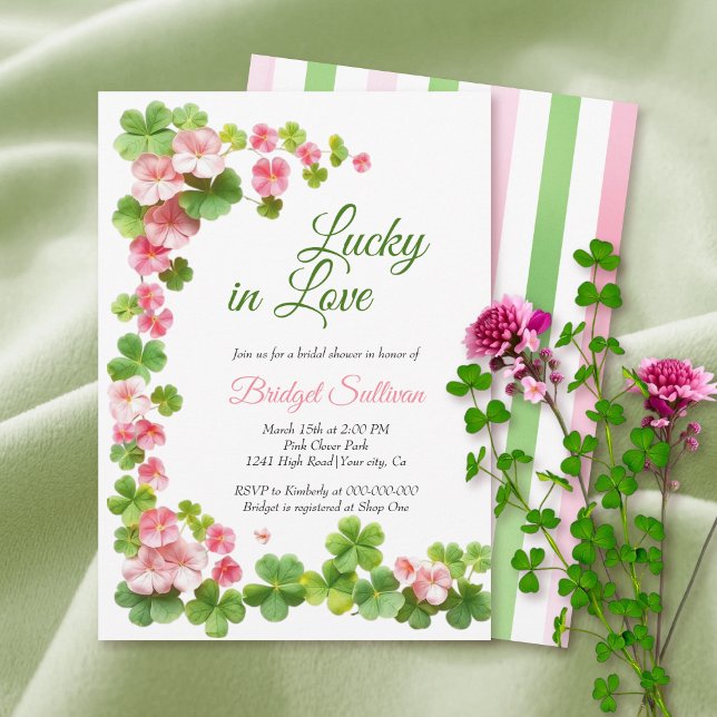 Lucky in Love St. Patrick's Day Bridal Shower Invitation (Creator Uploaded)