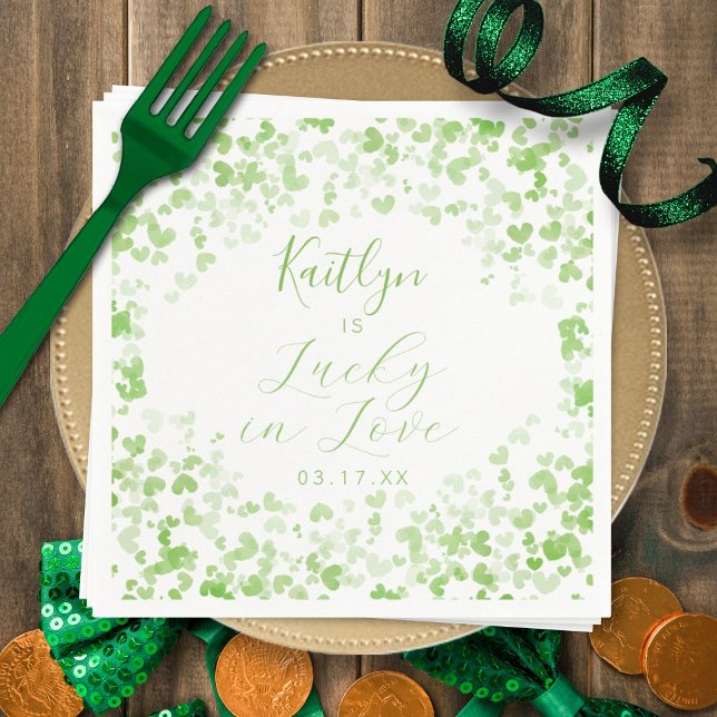 Lucky In Love St. Patrick's Day Bridal Shower Napkin (Creator Uploaded)