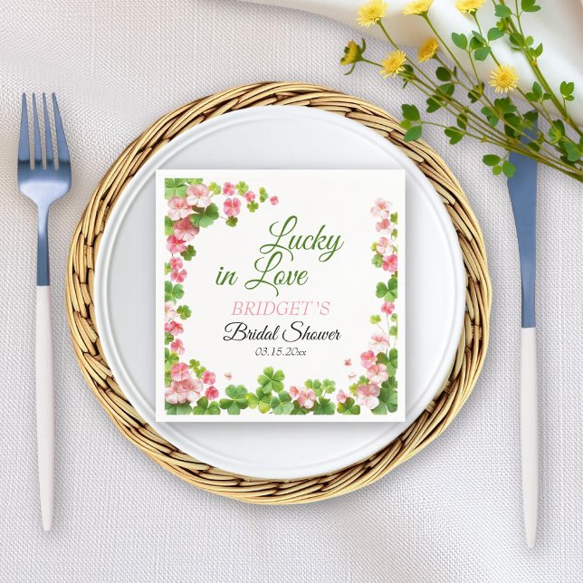 Lucky in Love St. Patrick's Day Bridal Shower  Napkin (Creator Uploaded)