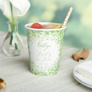 Lucky In Love St. Patrick's Day Bridal Shower Paper Cups