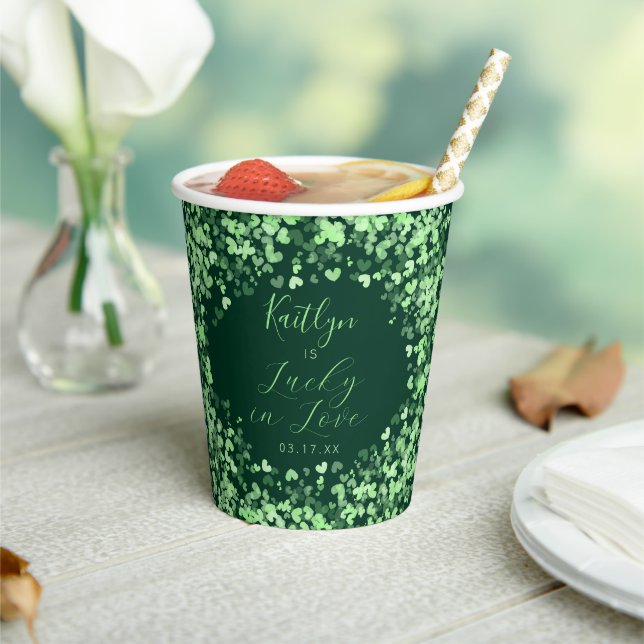Lucky In Love St. Patrick's Day Bridal Shower Paper Cups (Insitu)