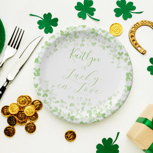 Lucky In Love St. Patrick's Day Bridal Shower Paper Plate