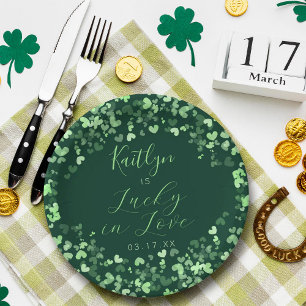 Lucky In Love St. Patrick's Day Bridal Shower Paper Plate