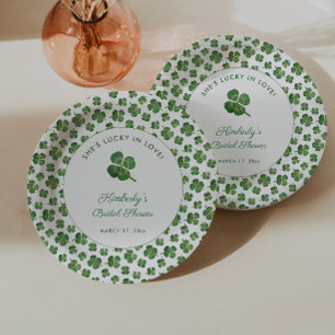 Lucky In Love St Patrick's Day Bridal Shower Party Paper Plate