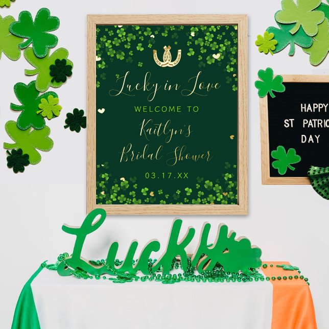 Lucky In Love St. Patrick's Day Bridal Shower Real Foil Prints (Creator Uploaded)