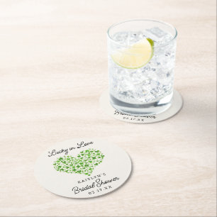 Lucky In Love St. Patrick's Day Bridal Shower Round Paper Coaster