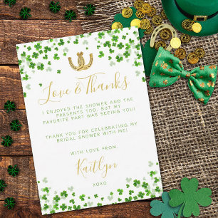 Lucky In Love St. Patrick's Day Bridal Shower Thank You Card