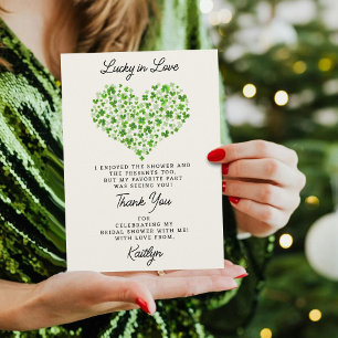 Lucky In Love St. Patrick's Day Bridal Shower Thank You Card