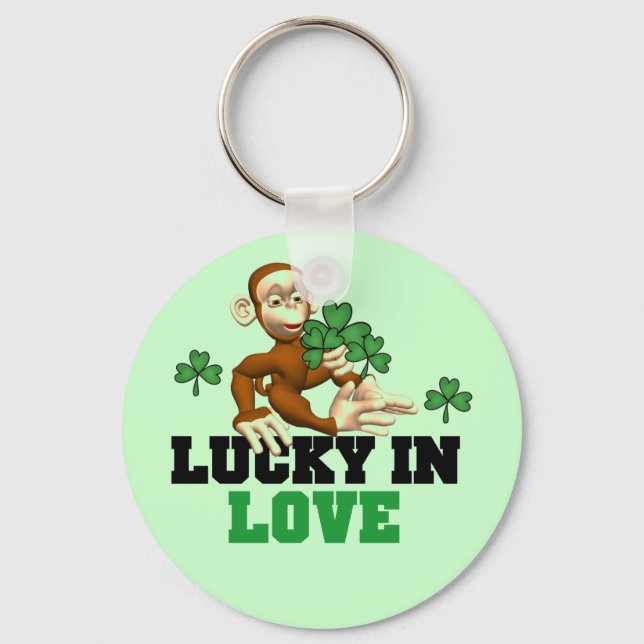 Lucky in Love St. Pat's Tshirts and Gifts Key Ring (Front)