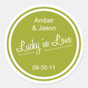 Lucky in Love Sticker - Olive