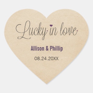 Lucky in Love Stickers, Purple Heart Sticker