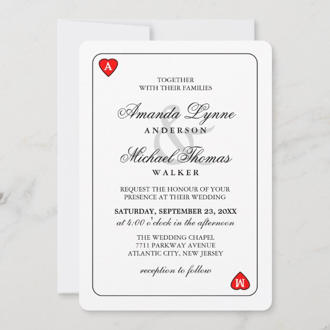 Lucky in Love - Together With - Wedding Invitation (Back)