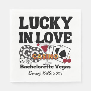 Lucky In Love Vegas Bachelorette Napkin