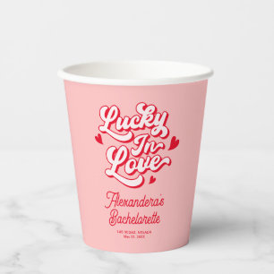 Lucky In Love Vegas Bachelorette Party  Paper Cups