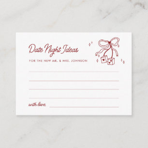 Lucky in Love Vegas Date Night Ideas Bridal Shower Enclosure Card