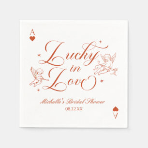 Lucky In Love Vintage Cupid Bridal Shower Napkin