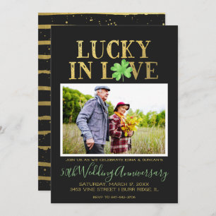 Lucky in Love   Wedding Anniversary Invitation