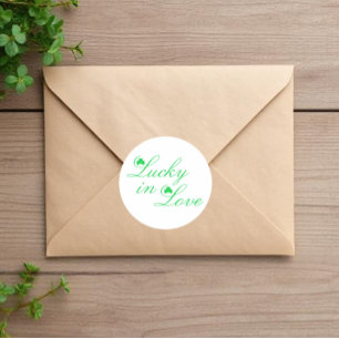 Lucky In Love Wedding Classic Round Sticker