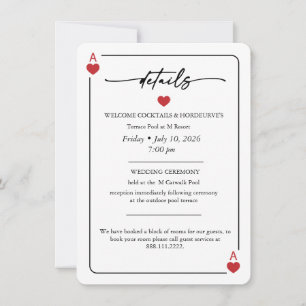 Lucky in Love Wedding Details Card