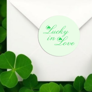 Lucky In Love Wedding Event Classic Round Sticker