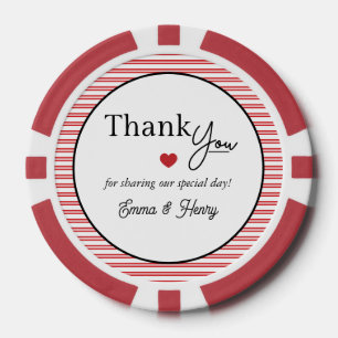 Lucky in Love Wedding Favour Poker Chips