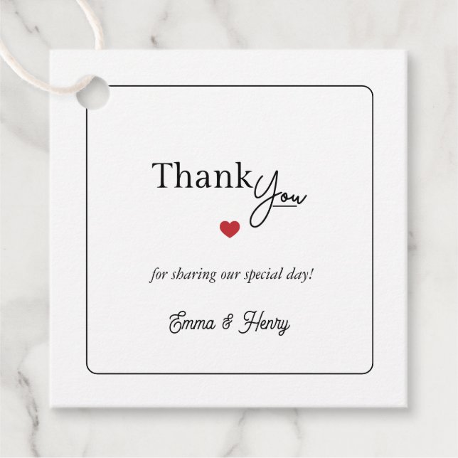 Lucky in Love Wedding  Favour Tags (Front)