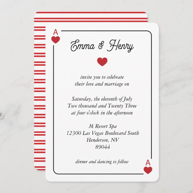 Lucky in Love Wedding Invitation (Front/Back)