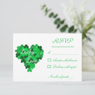 Lucky In Love Wedding RSVP Card