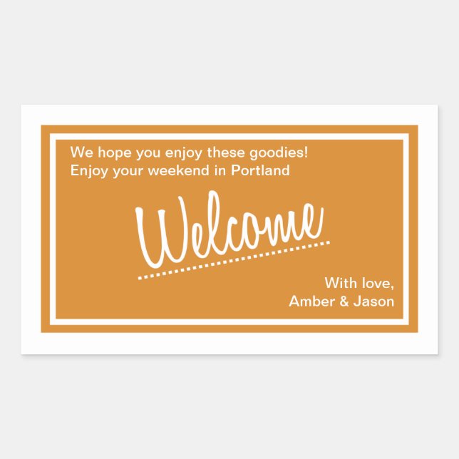 Lucky In Love -  Welcome Bag Sticker - Tangerine (Front)