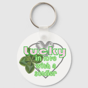 Lucky In Love with a Soldier! Key Ring