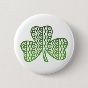 Lucky in Shamrock Button