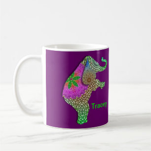 Lucky Indian Elephant in Rainbow Colours Coffee Mug
