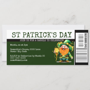 Lucky Irish boarding pass ticket St Patrick's Day Invitation