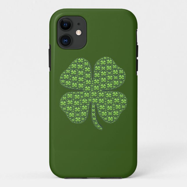 Lucky Irish Clover Dark Green Case-Mate iPhone Case (Back)