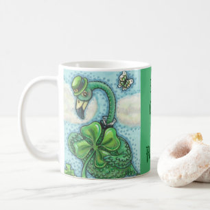 Lucky Irish Flamingo ST. PATRICK'S DAY MUG green