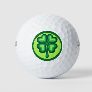 Lucky Irish four leaf clover shamrocks Golf Balls