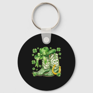 Lucky irish girl howdy western cowgirl boots st key ring