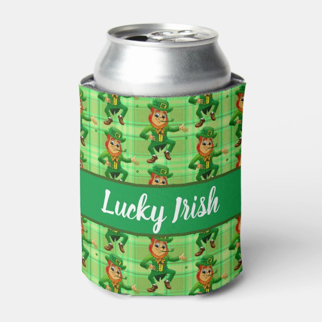 Lucky Irish Green Leprechaun St Patricks Can Cooler (Can Front)