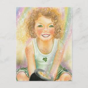 Lucky Irish Leprachaun  Postcard