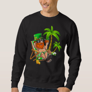 Lucky Irish Leprechaun Hawaiian Surfing St Patrick Sweatshirt