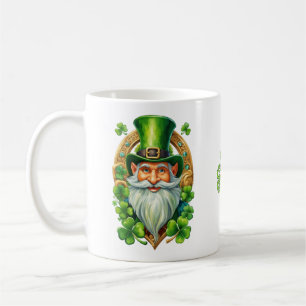 Lucky Irish Leprechaun Horseshoe and Clover  Coffee Mug
