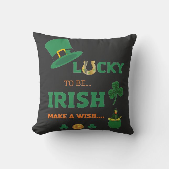 Lucky irish make a wish  cushion (Front)
