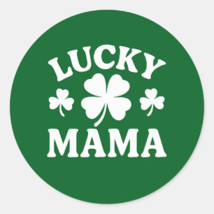 Lucky Irish Mama Matching Family St Patrick’s Day Classic Round Sticker